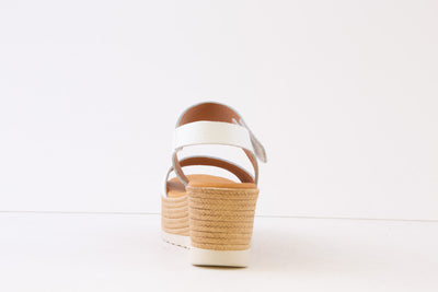OH MY SANDALS - 5214 MEDIUM WEDGE SANDAL - WHITE