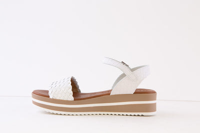 OH MY SANDALS - 5276TB LOW WEDGE SANDAL - WHITE