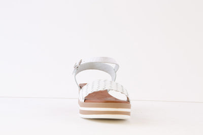 OH MY SANDALS - 5276TB LOW WEDGE SANDAL - WHITE