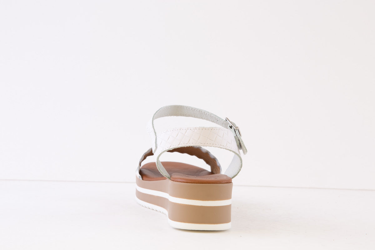 OH MY SANDALS - 5276TB LOW WEDGE SANDAL - WHITE