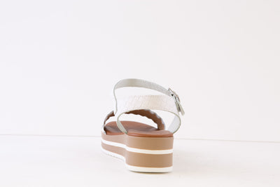 OH MY SANDALS - 5276TB LOW WEDGE SANDAL - WHITE