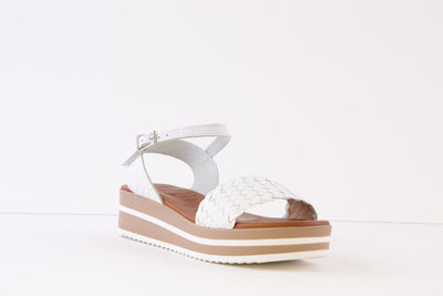OH MY SANDALS - 5276TB LOW WEDGE SANDAL - WHITE