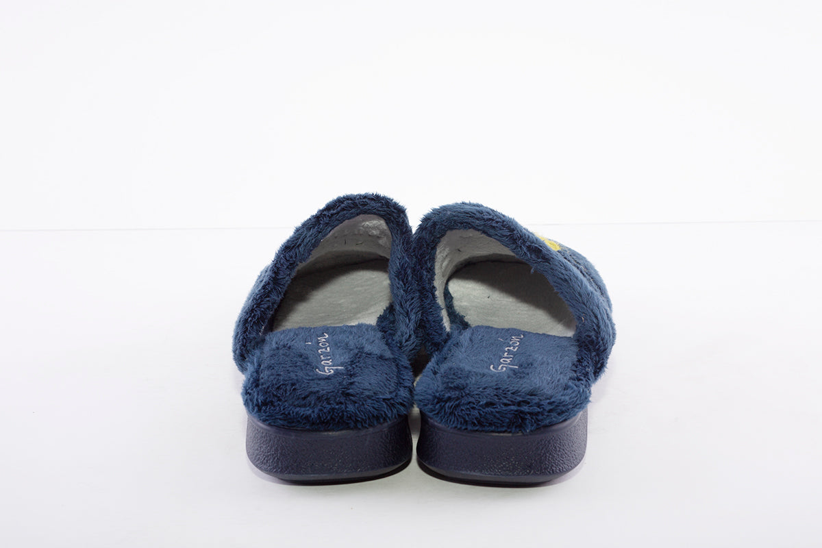 GARZON - 2802.275 "WINTER" FLAT MULE SLIPPER - NAVY