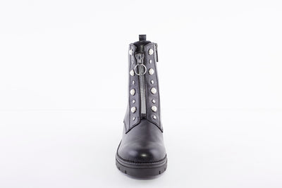 TAMARIS - 25847-001 LOW HEEL ZIP BOOT WITH PEARL DETAIL - BLACK