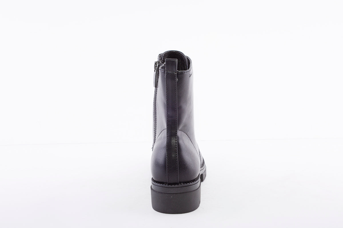 TAMARIS - 25847-001 LOW HEEL ZIP BOOT WITH PEARL DETAIL - BLACK