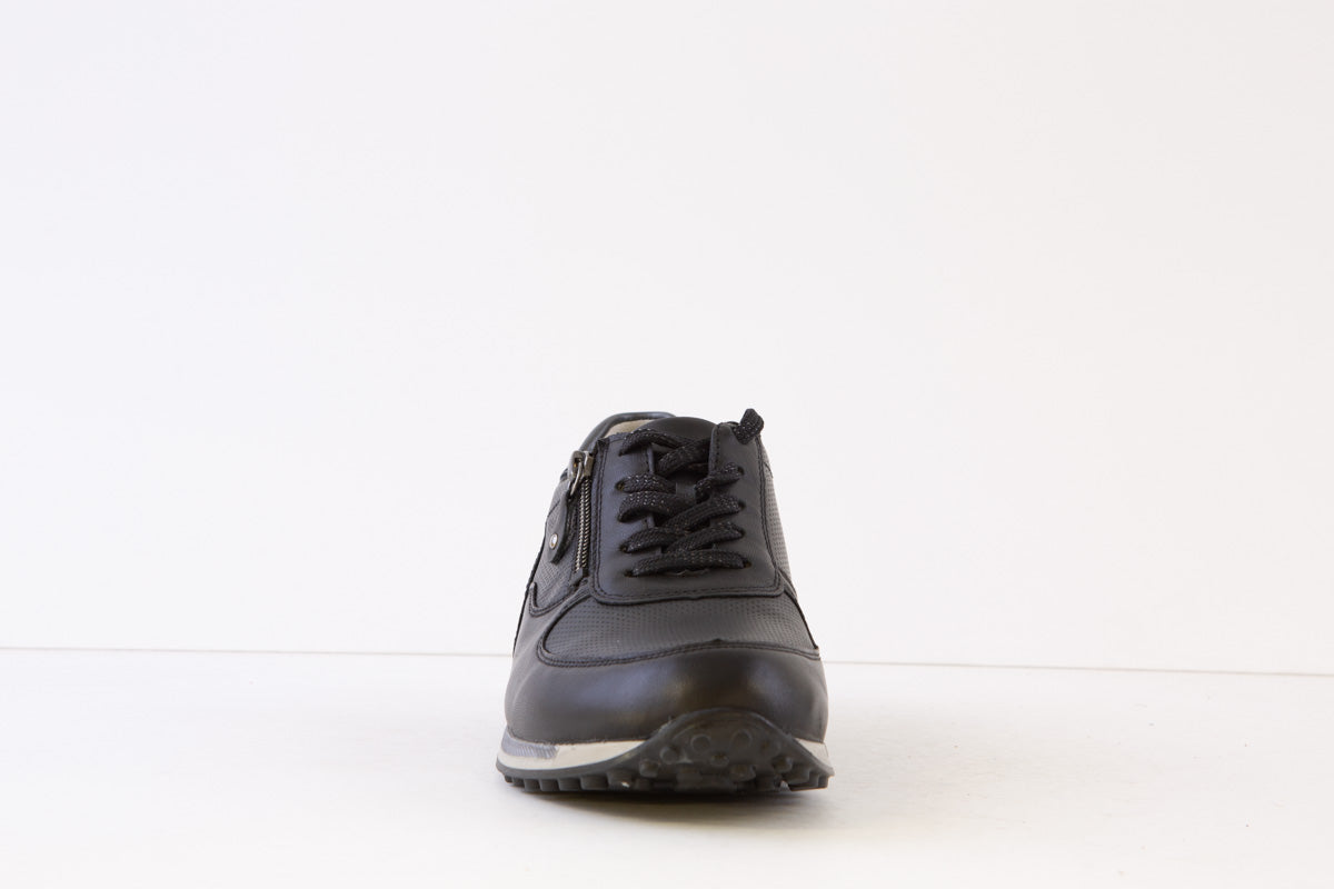 WALDLAUFER - 776004 502 JULE-ZIP/LACED COMFORT SHOE - BLACK