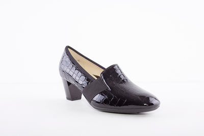 ARA - 18004 MEDIUM HEEL SHOE - BLACK CROC