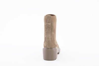 UNISA - JAFET CHUNKY HEEL PULL-ON ANKLE BOOT - GREEN SUEDE