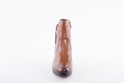SUSST - HUDSON21 HIGH HEEL FASHION BUCKLE/ZIP ANKLE BOOT - TAN