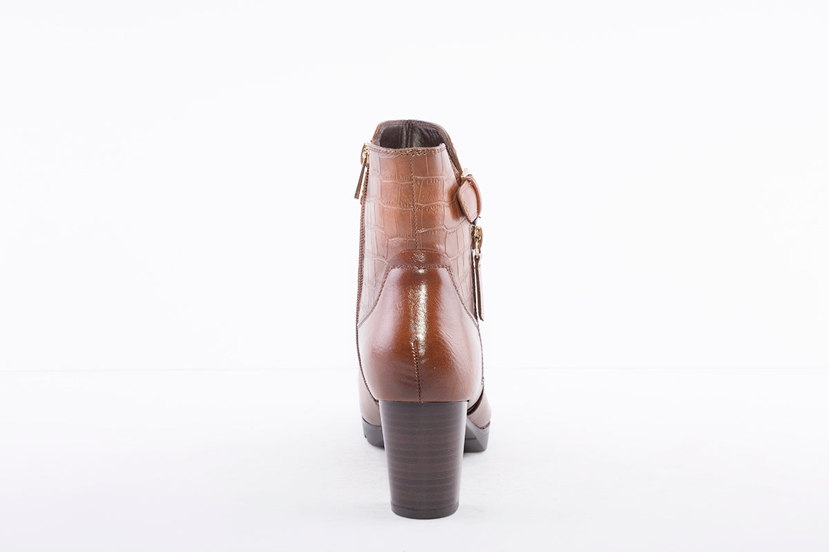 SUSST - HUDSON21 HIGH HEEL FASHION BUCKLE/ZIP ANKLE BOOT - TAN