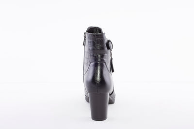 SUSST - HUDSON21 HIGH HEEL FASHION BUCKLE/ZIP ANKLE BOOT - BLACK