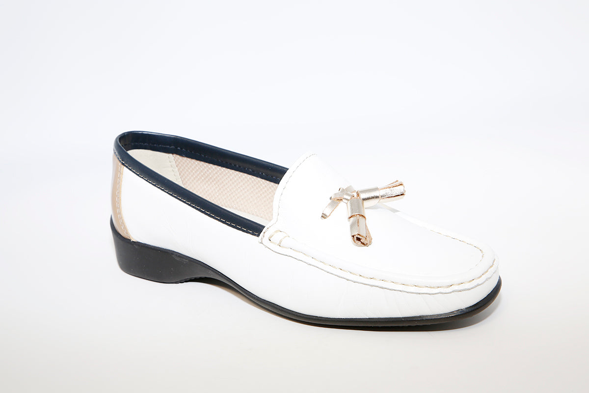 TERESA TORRES - White Leather Loafer
