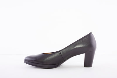 ARA - 13436-05 MEDIUM HEEL COURT SHOE - BLACK LEATHER