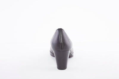 ARA - 13436-05 MEDIUM HEEL COURT SHOE - BLACK LEATHER
