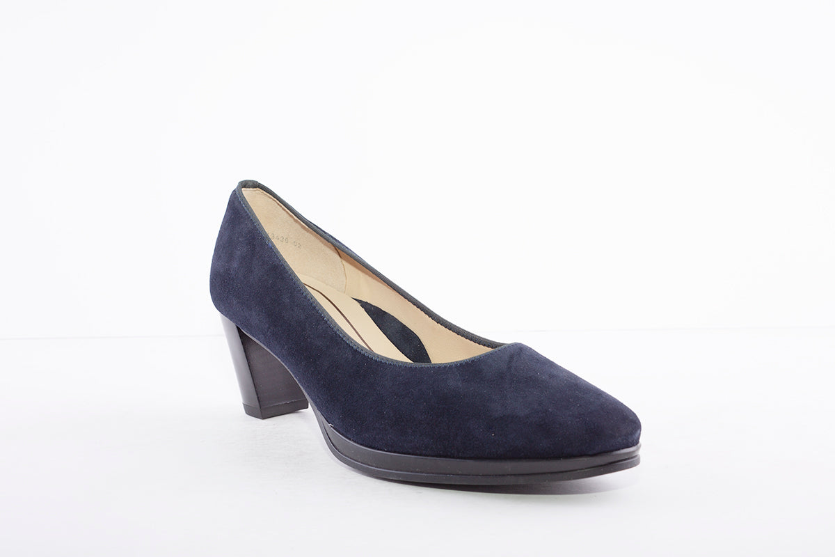 ARA - 13436-02 MEDIUM HEEL COURT SHOE - NAVY SUEDE