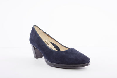 ARA - 13436-02 MEDIUM HEEL COURT SHOE - NAVY SUEDE