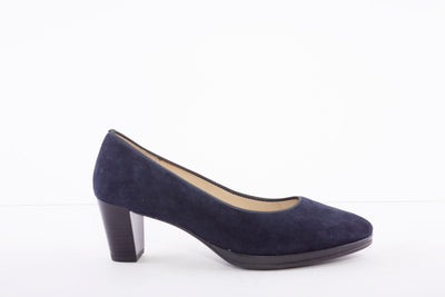 ARA - 13436-02 MEDIUM HEEL COURT SHOE - NAVY SUEDE