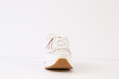 TAMARIS - 23726-144 LACED FASHION TRAINER - WHITE/ROSEGOLD