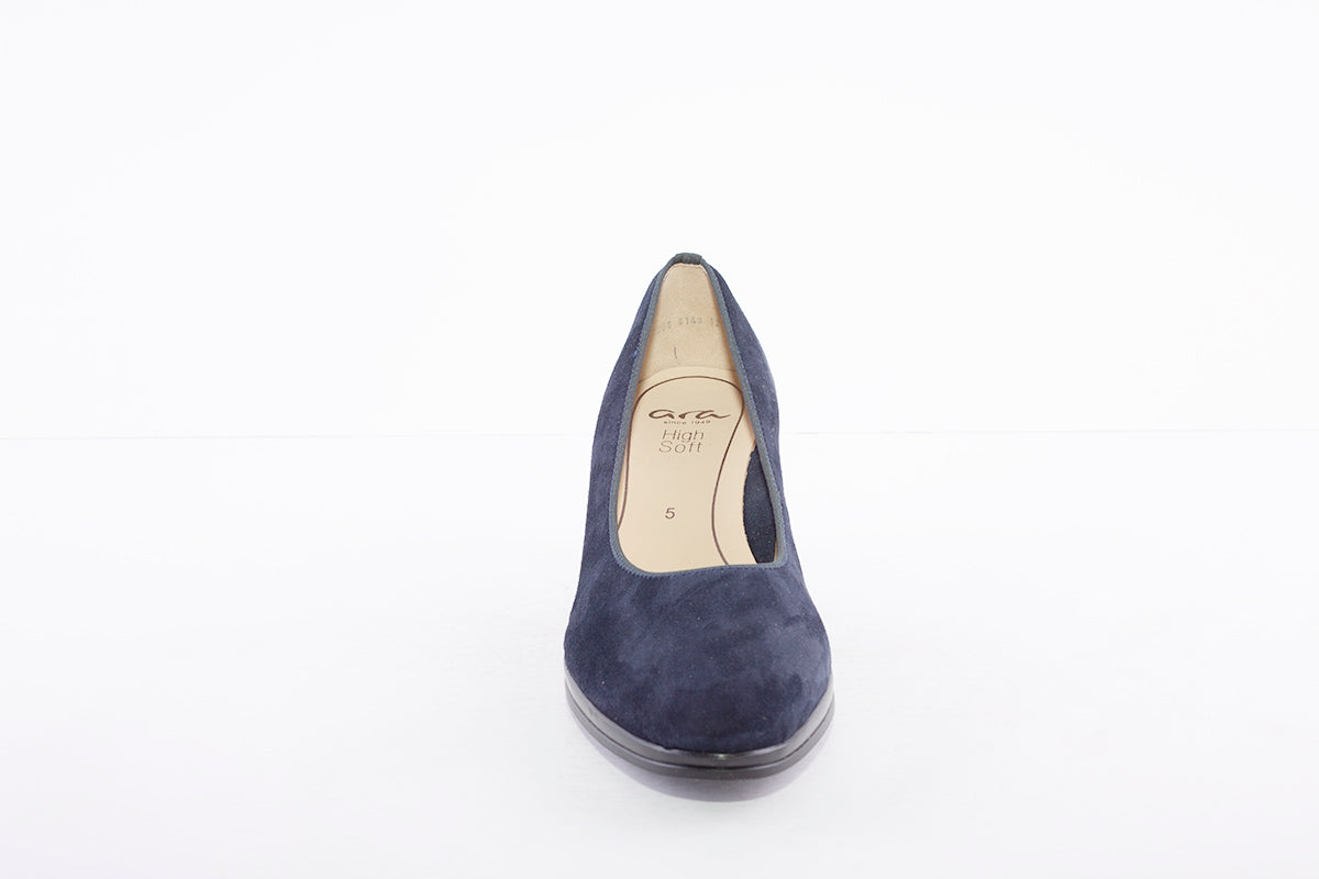 ARA - 13436-02 MEDIUM HEEL COURT SHOE - NAVY SUEDE