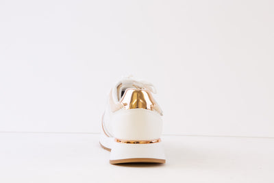 TAMARIS - 23726-144 LACED FASHION TRAINER - WHITE/ROSEGOLD