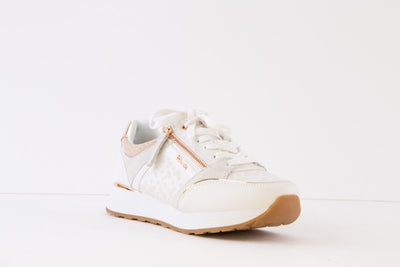 TAMARIS - 23726-144 LACED FASHION TRAINER - WHITE/ROSEGOLD