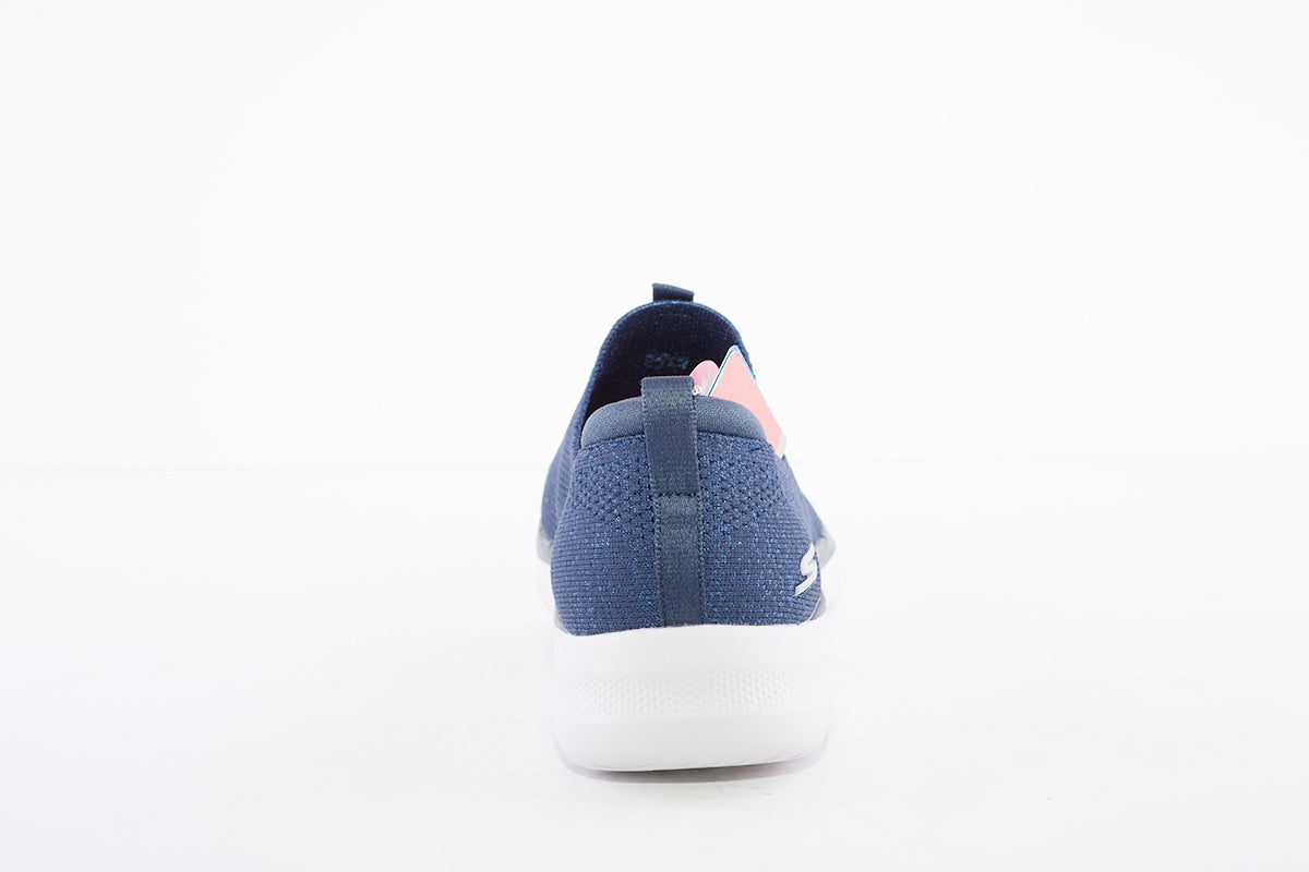 SKECHERS - GO WALK 6 GLIMMERING-KNIT SLIP-ON TRAINER - NAVY