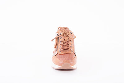 CARMELA - 160182 FASHION ZIP/LACE SHOE - TAN