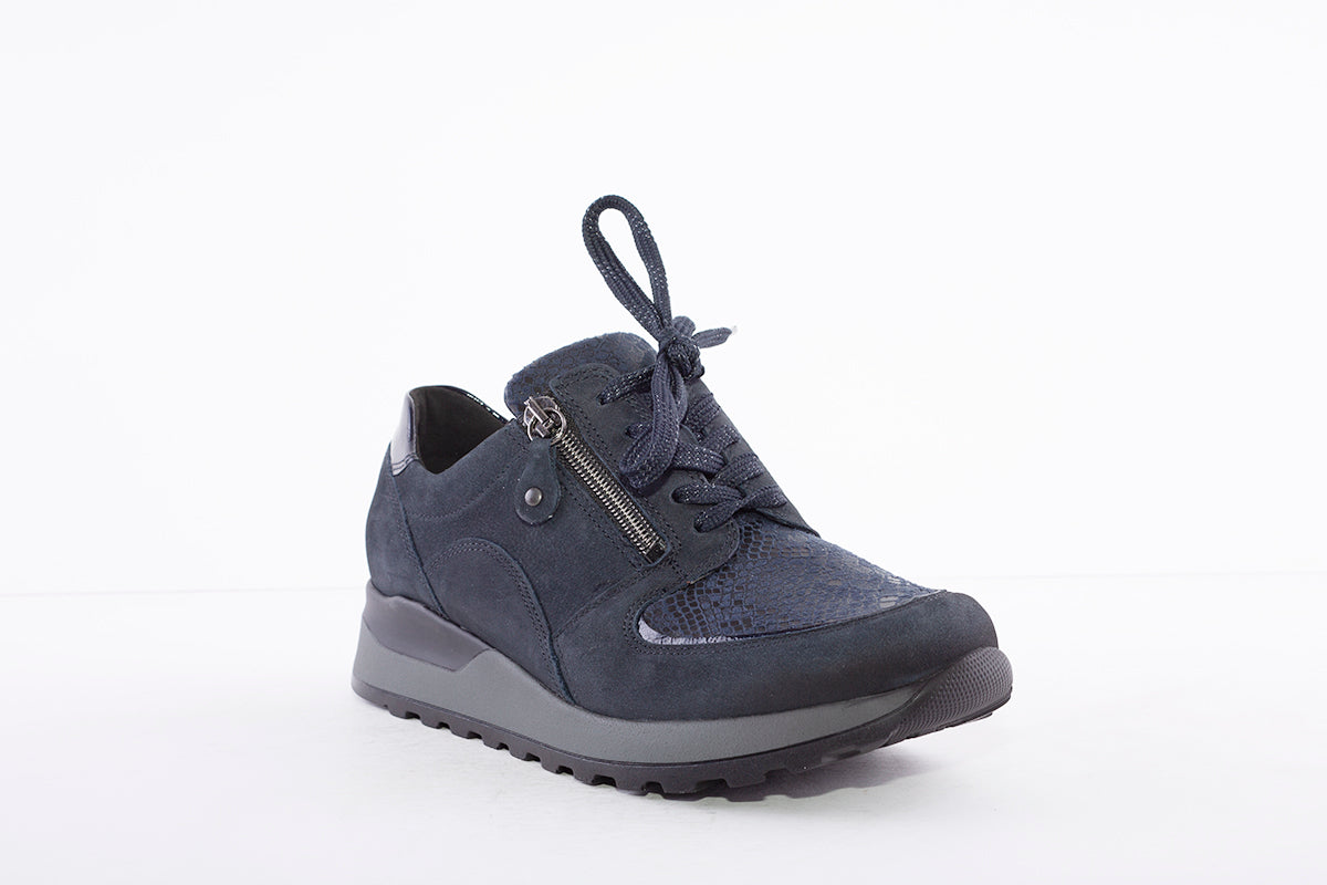 WALDLAUFER - H64007 HIROKO - LACED COMFORT SHOE -H WIDTH - NAVY
