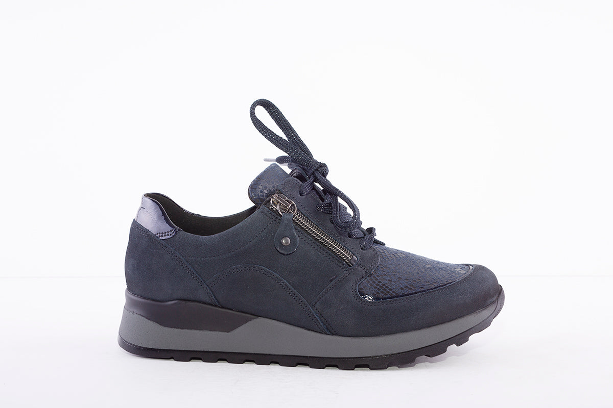 WALDLAUFER - H64007 HIROKO - LACED COMFORT SHOE -H WIDTH - NAVY