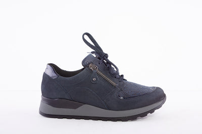 WALDLAUFER - H64007 HIROKO - LACED COMFORT SHOE -H WIDTH - NAVY
