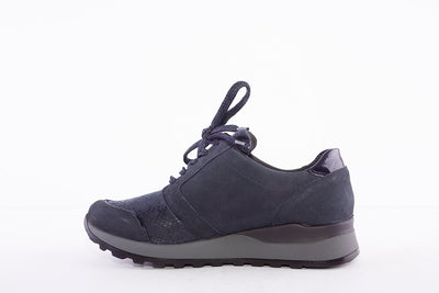 WALDLAUFER - H64007 HIROKO - LACED COMFORT SHOE -H WIDTH - NAVY
