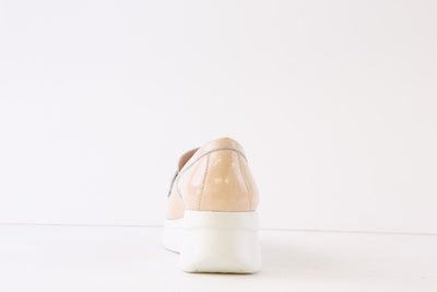 CALLAGHAN - 30019 LOW WEDGE SLIP-ON SHOE WITH CHAIN DETAIL - NUDE