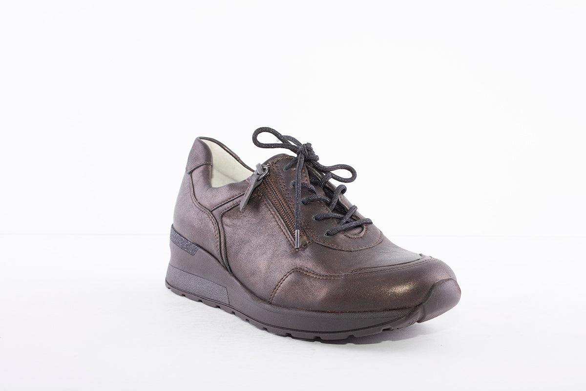 WALDLAUFER - 939008 CLARA LACE UP COMFORT SHOE - BROWN