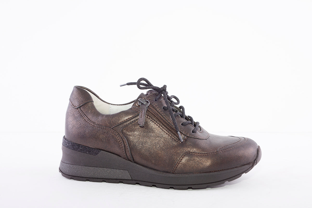WALDLAUFER - 939008 CLARA LACE UP COMFORT SHOE - BROWN