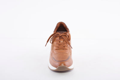 MARCO TOZZI - 23787 LACED WEDGE FASHION SHOE WITH ZIP - TAN