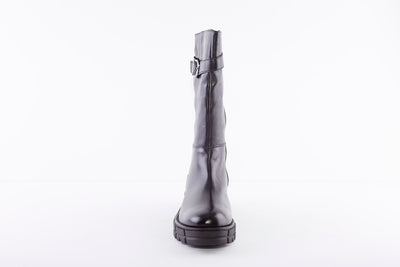 CAPRICE - 25463-022 FLAT CALF-LENGTH BOOT - BLACK LEATHER