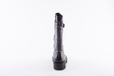 CAPRICE - 25463-022 FLAT CALF-LENGTH BOOT - BLACK LEATHER