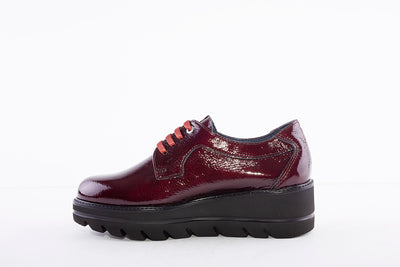 CALLAGHAN - 14805 LACED PLATFORM SHOE - WINE PATENT