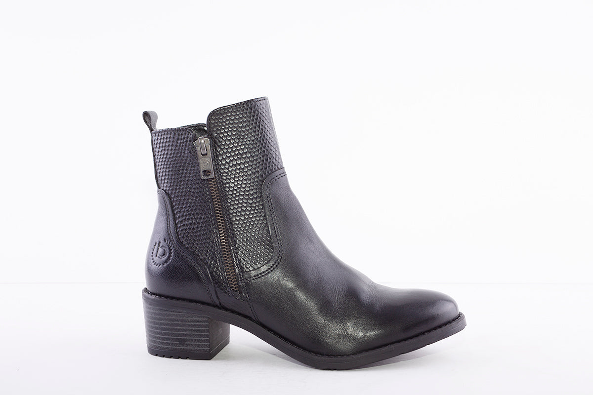 BUGATTI - 411-5623G MEDIUM HEEL ANKLE BOOT - BLACK LEATHER