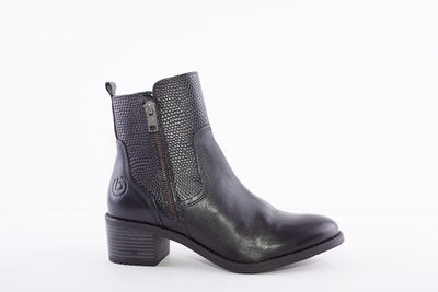 BUGATTI - 411-5623G MEDIUM HEEL ANKLE BOOT - BLACK LEATHER