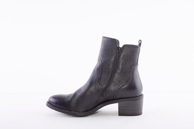 BUGATTI - 411-5623G MEDIUM HEEL ANKLE BOOT - BLACK LEATHER