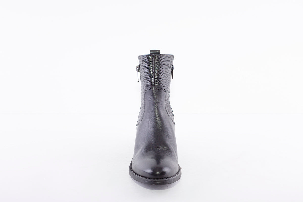 BUGATTI - 411-5623G MEDIUM HEEL ANKLE BOOT - BLACK LEATHER