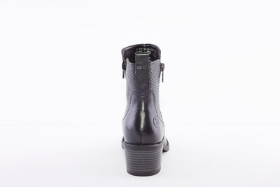 BUGATTI - 411-5623G MEDIUM HEEL ANKLE BOOT - BLACK LEATHER