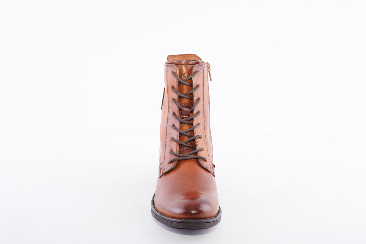BUGATTI - 411-5693P LACE UP FASHION ANKLE BOOT - BROWN LEATHER