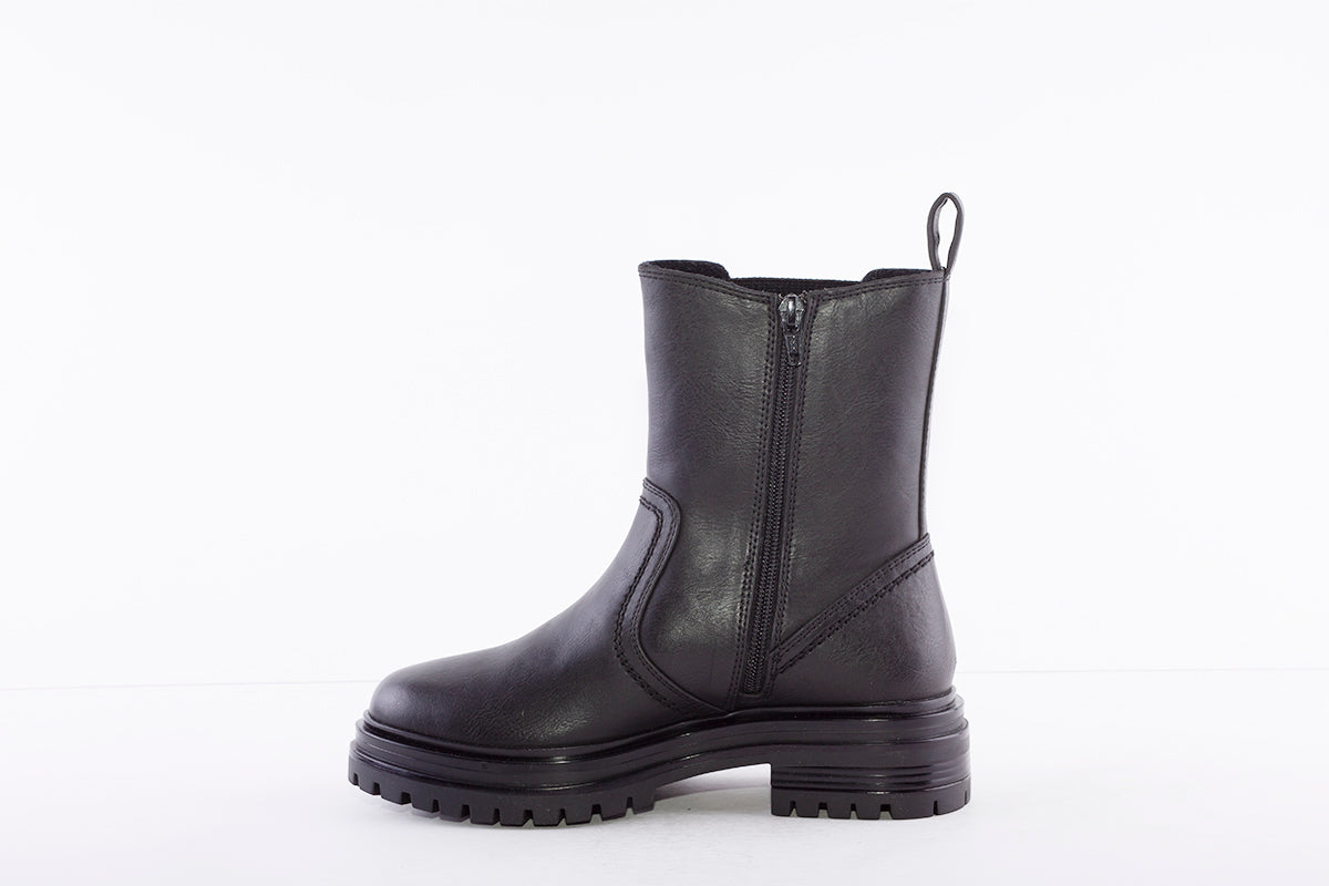 HEAVENLY FEET - SCOUT CHUNKY LOW HEEL GUSSET ANKLE BOOT - BLACK