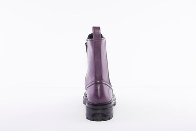 HEAVENLY FEET - SCOUT CHUNKY LOW HEEL GUSSET ANKLE BOOT - PURPLE
