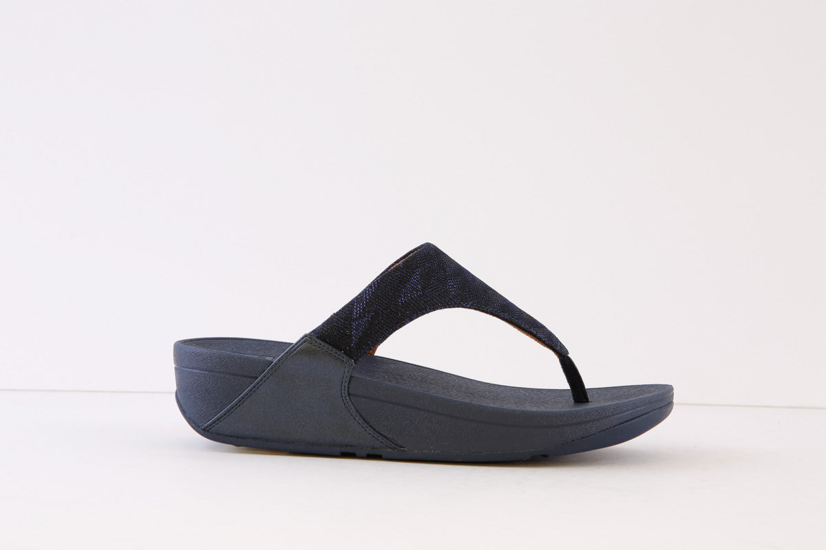 FITFLOP - LULU GLITZ  TOE-POST MULE - NAVY