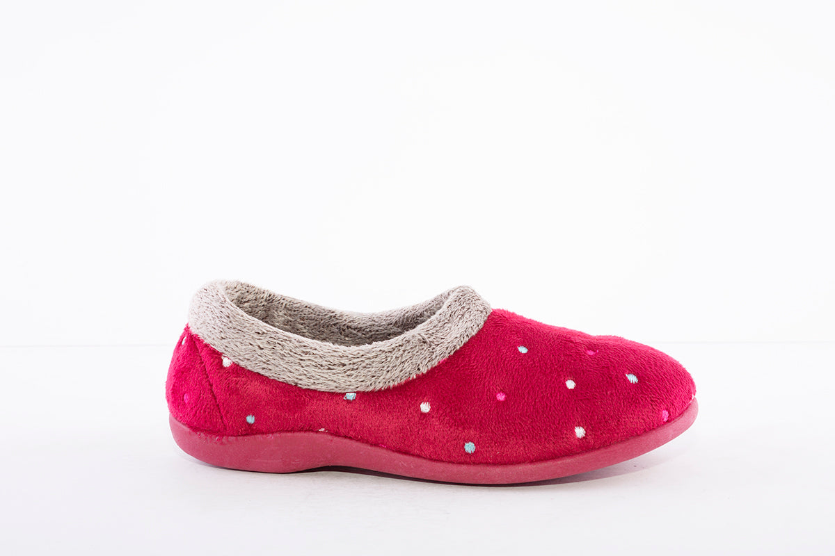 SLEEPERS - LS803BD SOPHIE FULL COLLAR MEMORY FOAM SLIPPER - BURGUNDY VELOUR