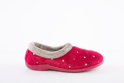 SLEEPERS - LS803BD SOPHIE FULL COLLAR MEMORY FOAM SLIPPER - BURGUNDY VELOUR