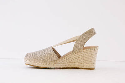 TAMARIS - 29603-909 MEDIUM WEDGE SLING-BACK SHOE - GOLD GLITZ